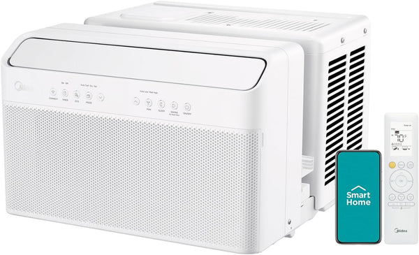 8,000 BTU U-Shaped Smart Inverter Air Conditioner C Cools up to 350 Sq. Ft., Ultra Quiet with Open Window Flexibility, Compatible with Alexa, 35%