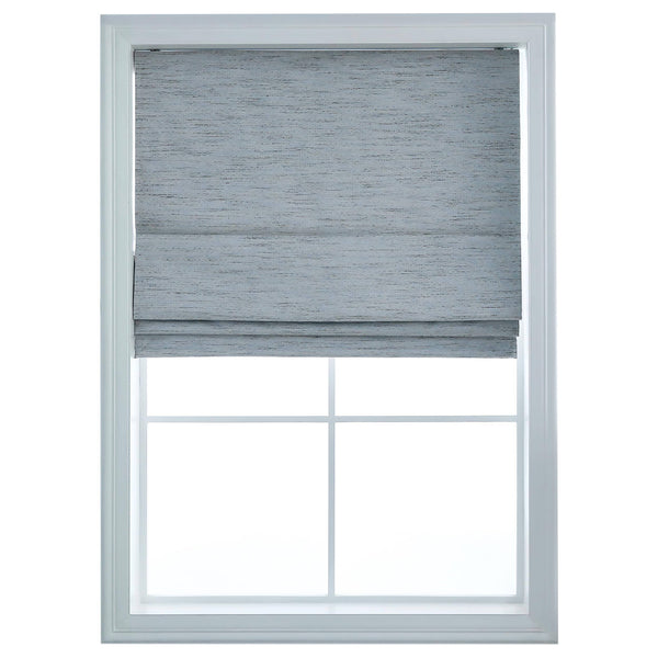 Belmar Washable Cordless Room Darkening Woven Fabric Roman Shades for Windows Pull-Down Blind for Home, Bedroom, Living Room, Kitchen, Two-Tone