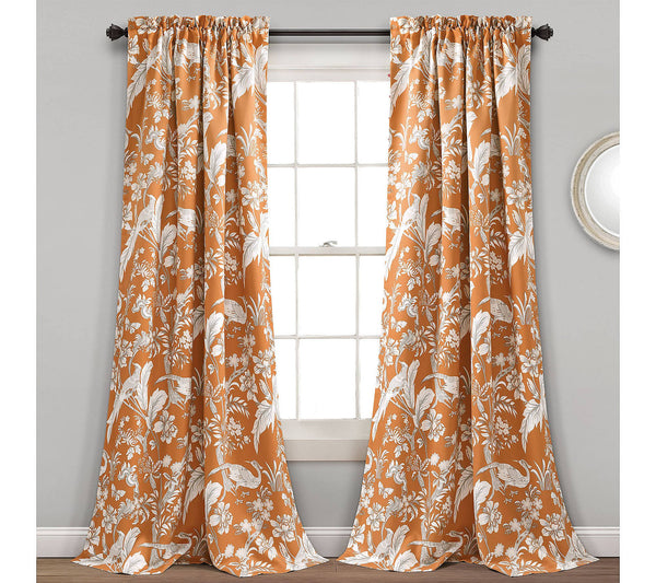 Dolores Room Darkening Window Curtain Panels Orange 52x84+2 Set