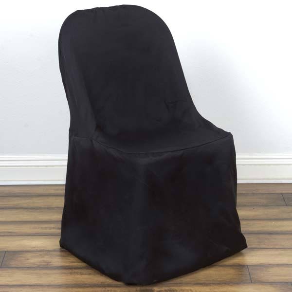 Efavormart Black Folding Chair Cover-Flat