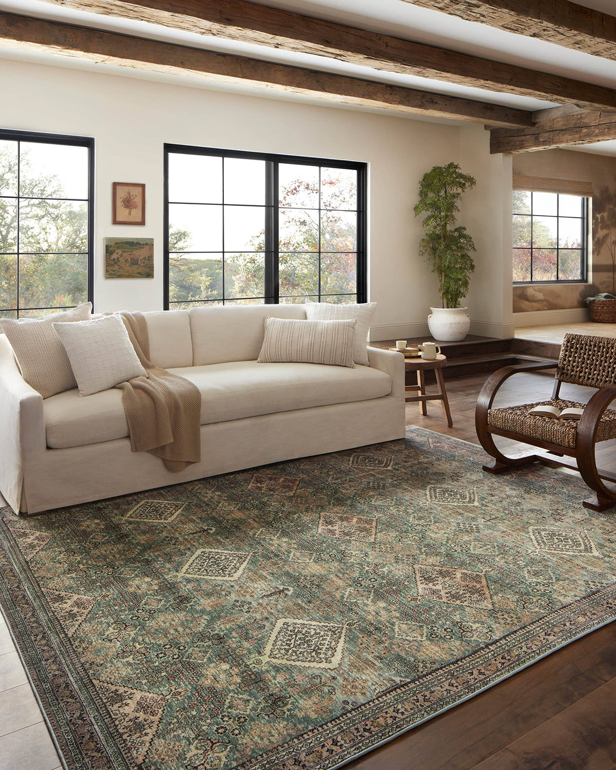 Magnolia Home by Joanna Gaines x Loloi Sinclair Machine Washable Turquoise / Multi Area Rug Rug Size: Rectangle 2'3" x 3'9"
